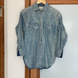 J. Crew Blue Denim Button Down Shirt